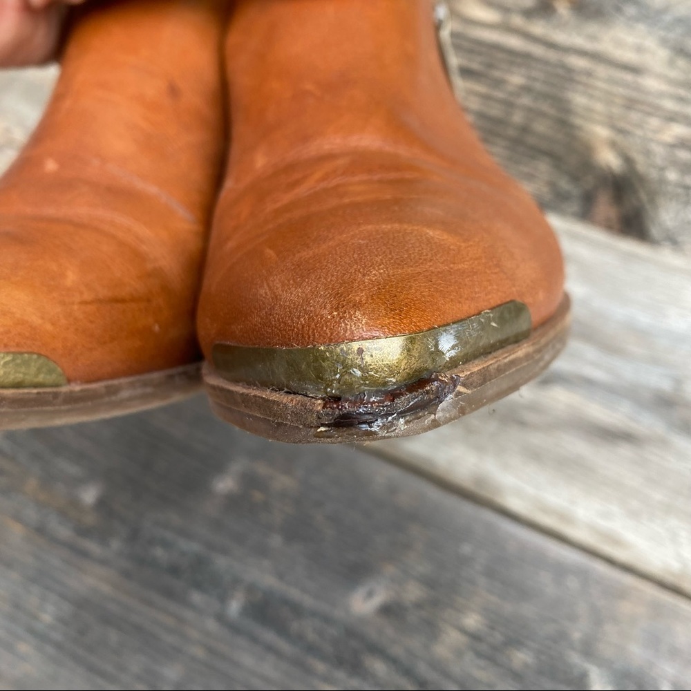 Lucky Brand Koben Tan Leather Ankle Booties - Picture 9 of 9